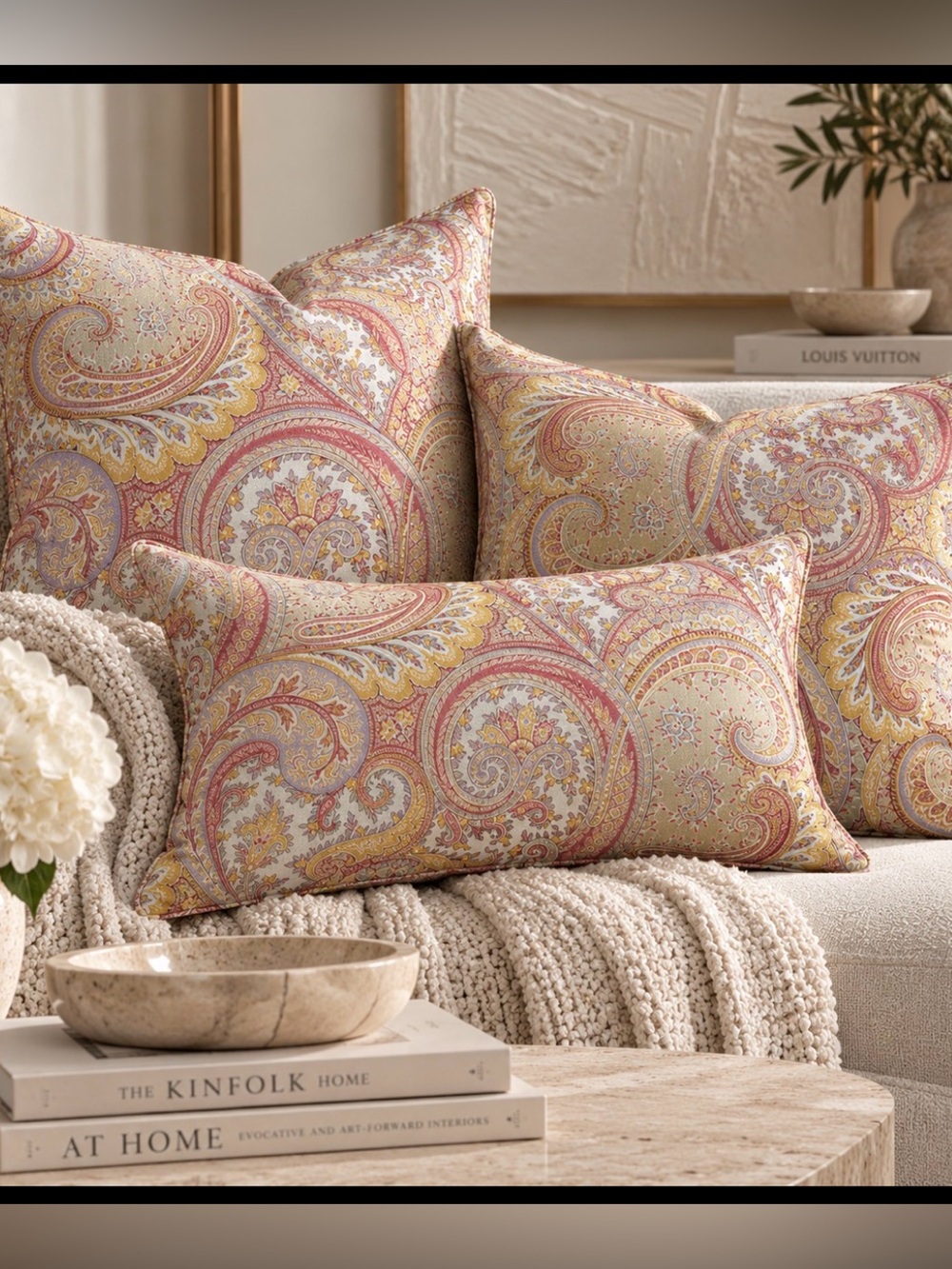 🔥STUNNING Paisley Decorative Throw Pillow set of 3 Price Firm!